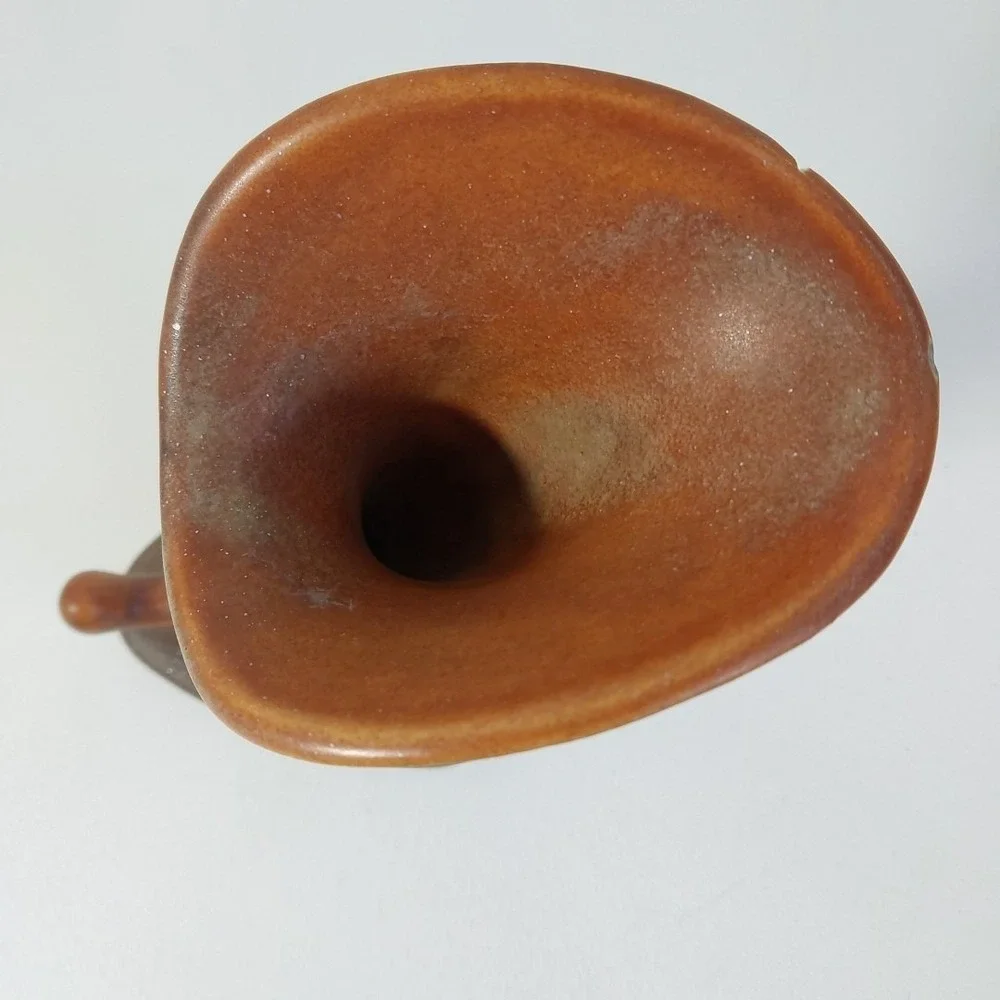 Roseville Pottery Apple Blossom 125‎ Cornucopia Vase Orange Green